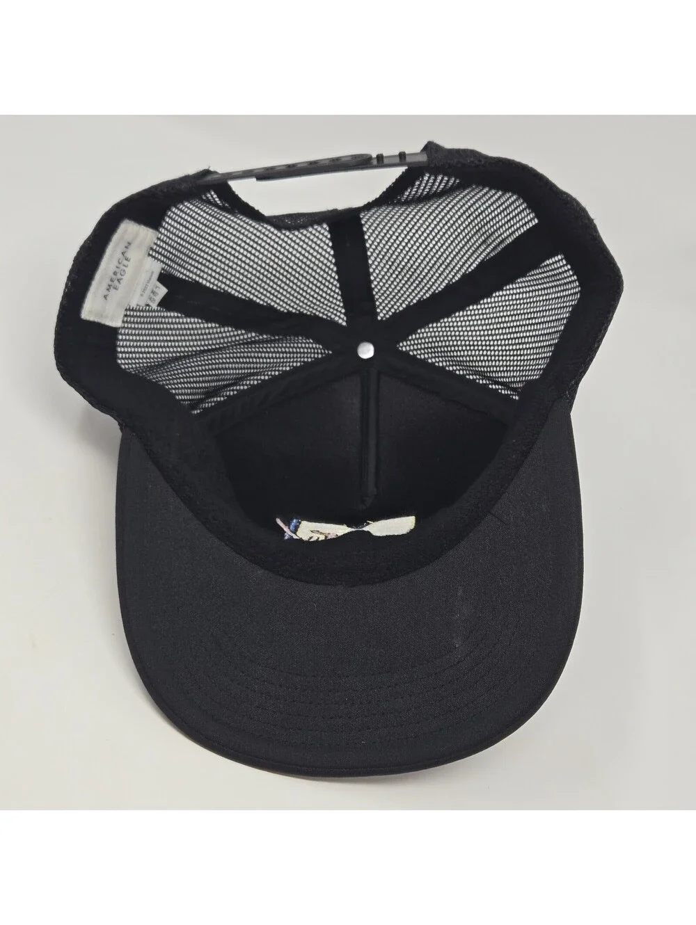 MTV Music Television American Eagle Trucker Hat Cap Black Mesh Snapback
